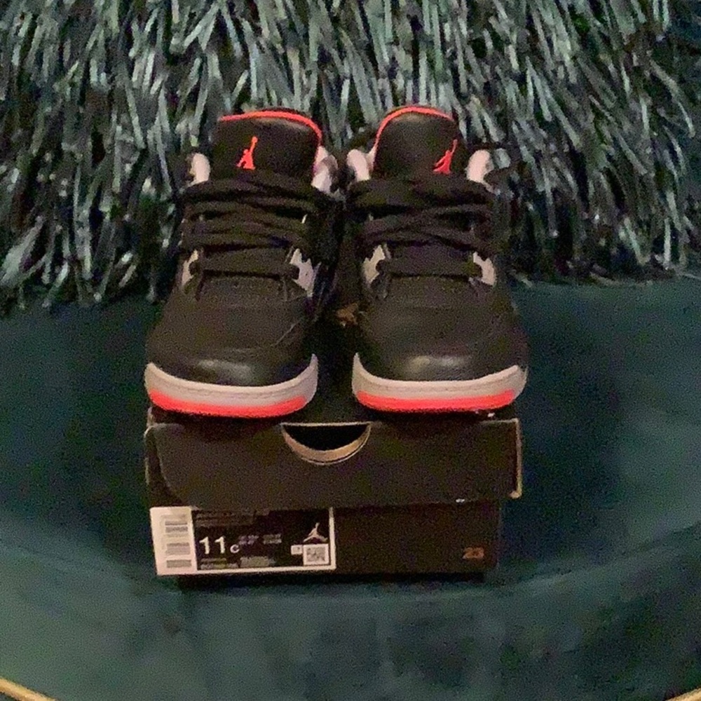 Jordan Kids Black and Red Sneakers